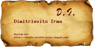 Dimitrievits Irma névjegykártya